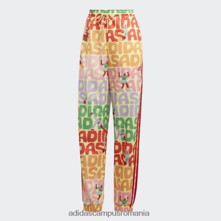 adidas campus romania pantaloni de sport x farm rio perla citrin moda femei perlat citrin/rosu J266N29559