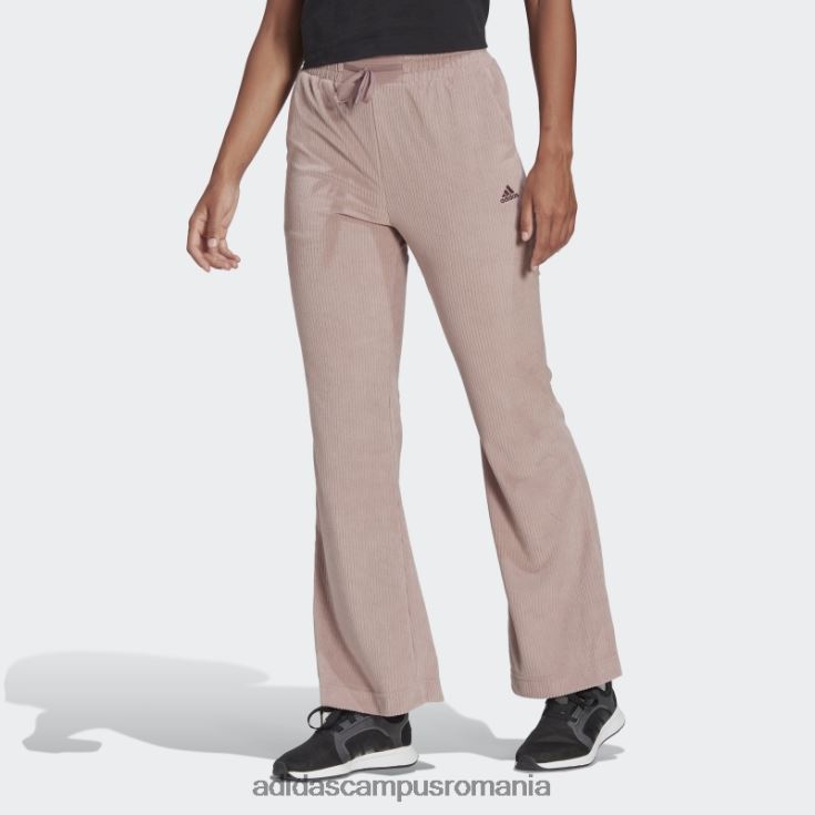 adidas campus romania pantaloni evazați din velur cu nervură violet fierbinte femei Violet J266N210715