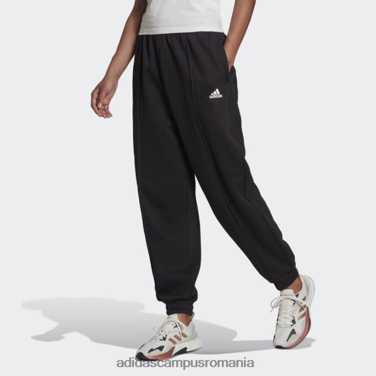 adidas campus romania pantaloni fleece essentials studio negri femei alb negru J266N210526