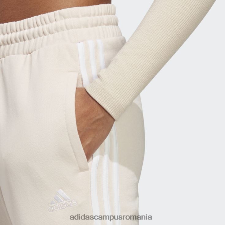 adidas campus romania pantaloni largi cu 3 dungi french terry cuarț adidas femei cuarț/alb J266N29408