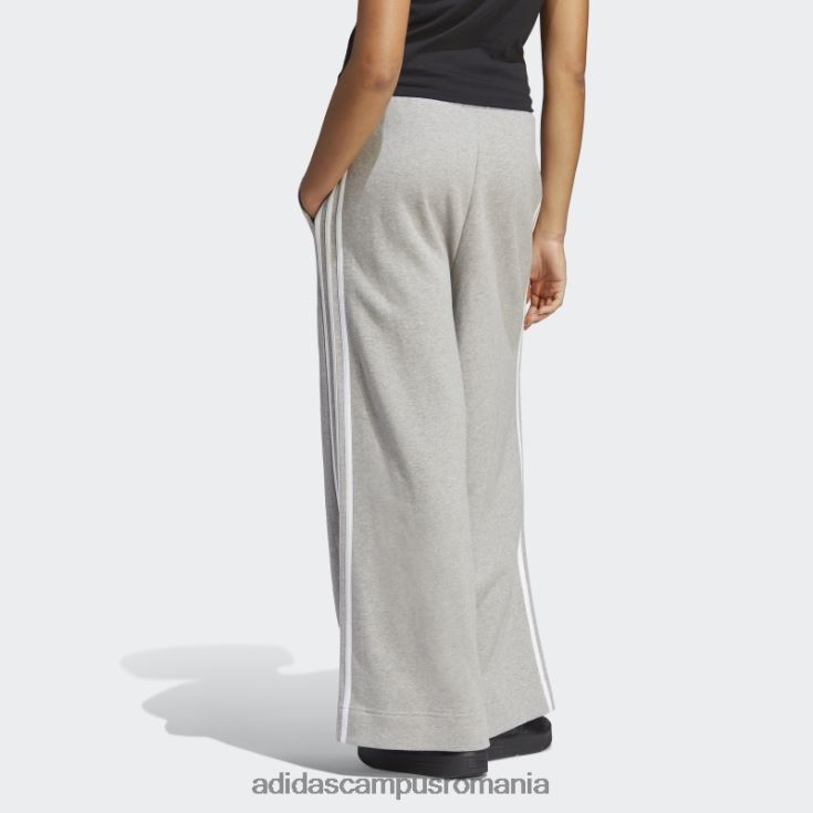 adidas campus romania pantaloni largi cu 3 dungi french terry gri mediu adidas femei gri mediu/alb J266N29402
