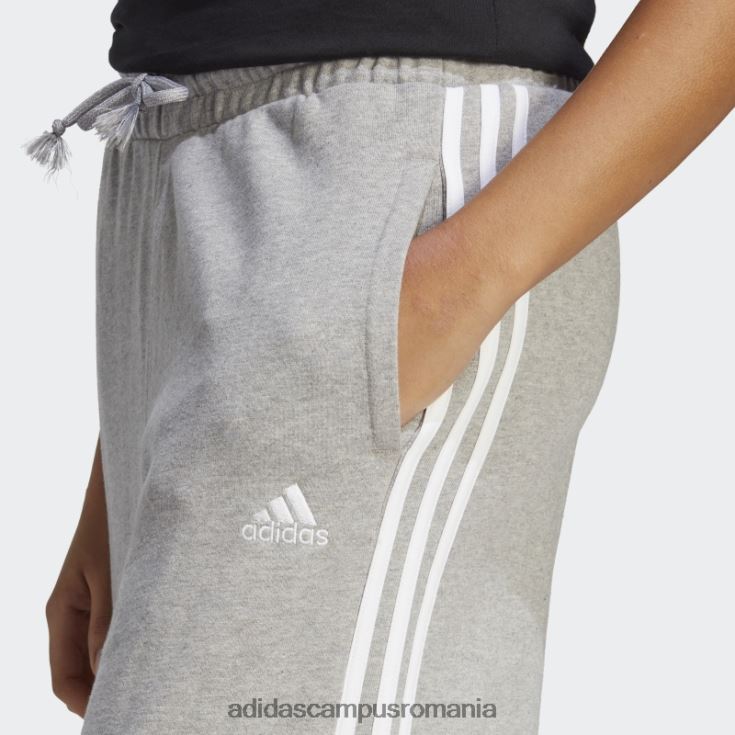 adidas campus romania pantaloni largi cu 3 dungi french terry gri mediu adidas femei gri mediu/alb J266N29402