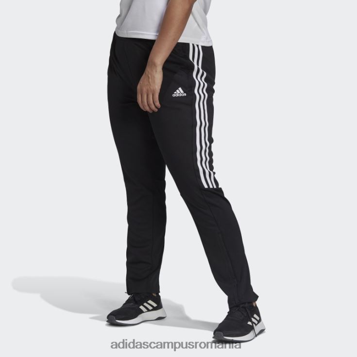 adidas campus romania pantaloni negri aeroready sereno croi cu 3 dungi, pantaloni subțiri conici (mărime plus) femei alb negru J266N28938