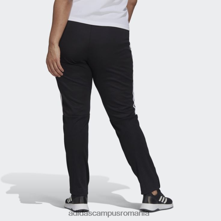 adidas campus romania pantaloni negri aeroready sereno croi cu 3 dungi, pantaloni subțiri conici (mărime plus) femei alb negru J266N28938