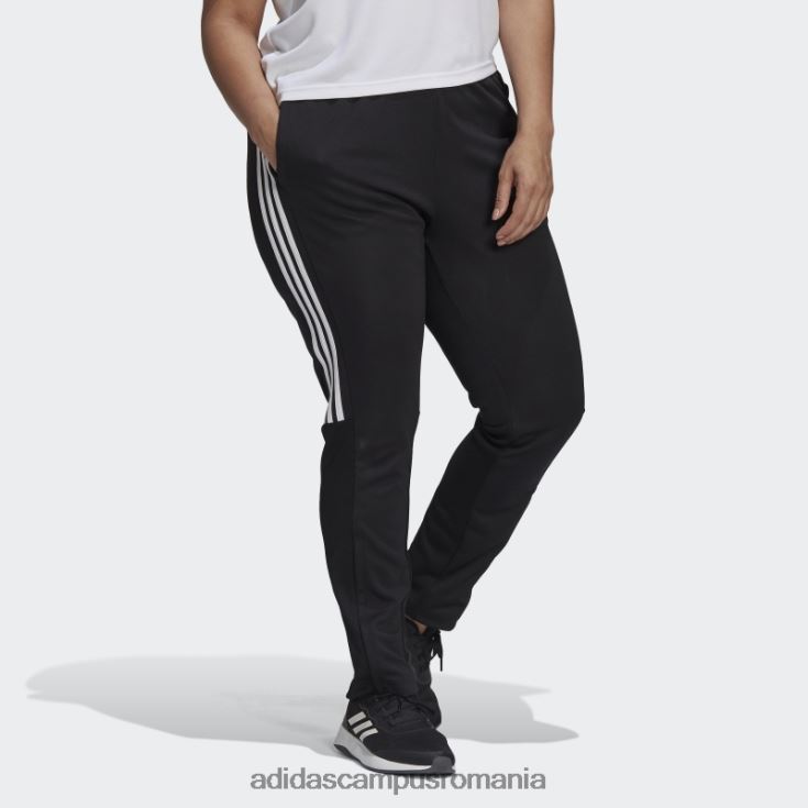 adidas campus romania pantaloni negri aeroready sereno croi cu 3 dungi, pantaloni subțiri conici (mărime plus) femei alb negru J266N28938