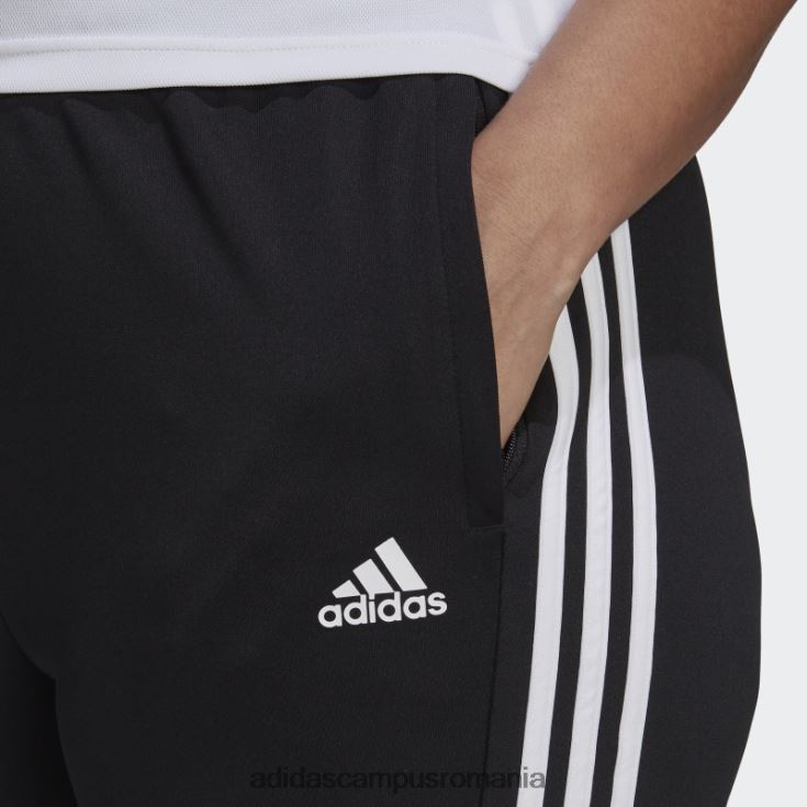 adidas campus romania pantaloni negri aeroready sereno croi cu 3 dungi, pantaloni subțiri conici (mărime plus) femei alb negru J266N28938