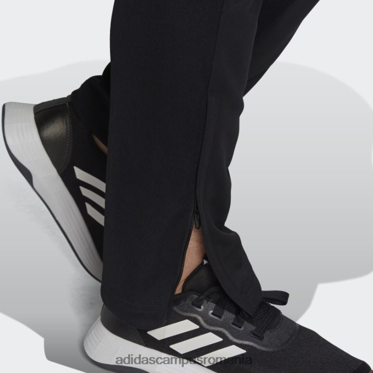 adidas campus romania pantaloni negri aeroready sereno croi cu 3 dungi, pantaloni subțiri conici (mărime plus) femei alb negru J266N28938