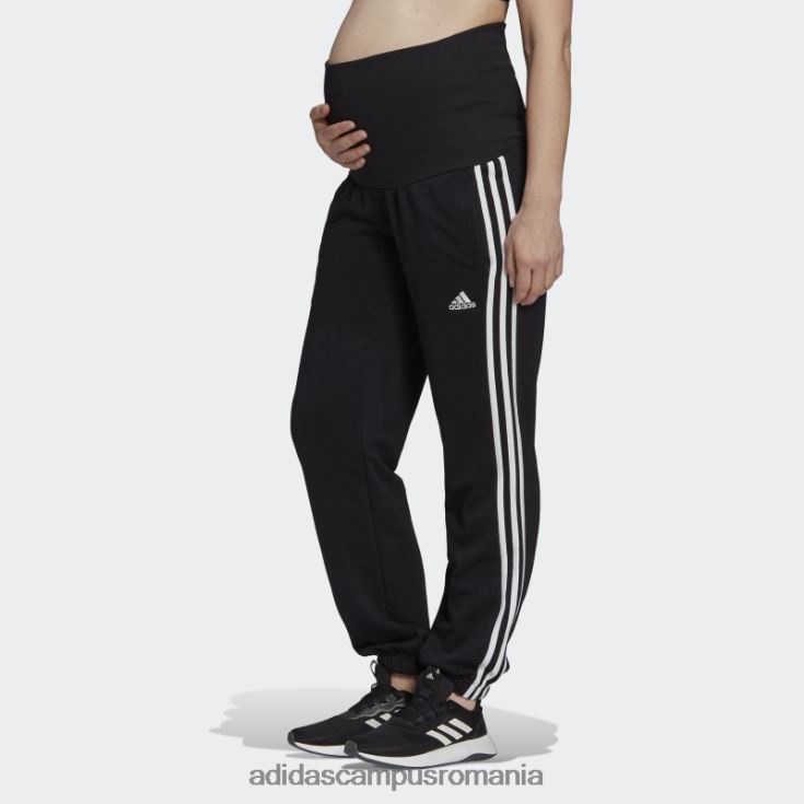 adidas campus romania pantaloni negri din bumbac cu 3 dungi (maternitate) femei alb negru J266N22675