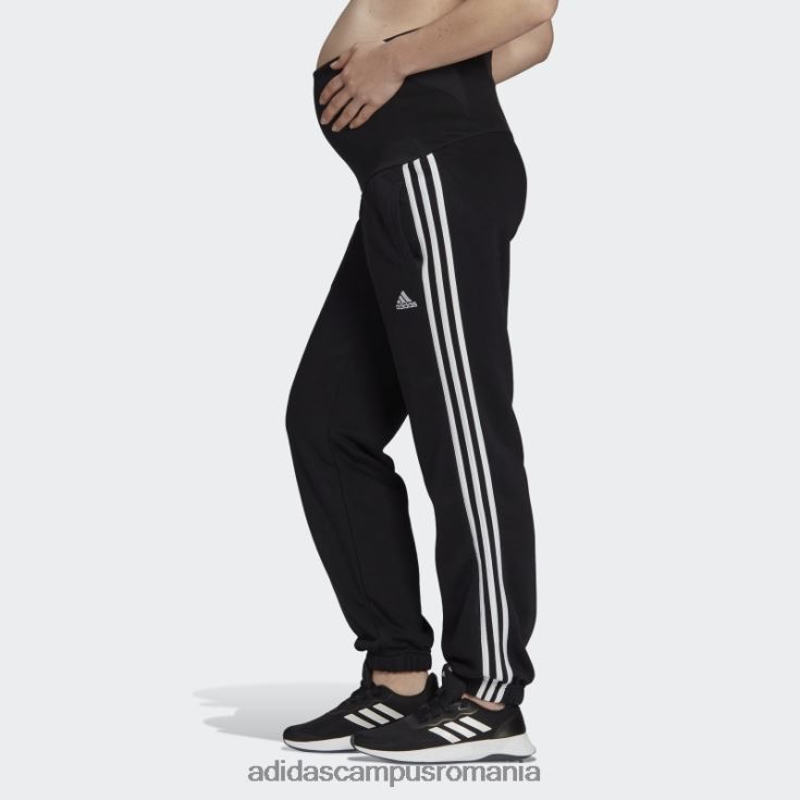 adidas campus romania pantaloni negri din bumbac cu 3 dungi (maternitate) femei alb negru J266N22675