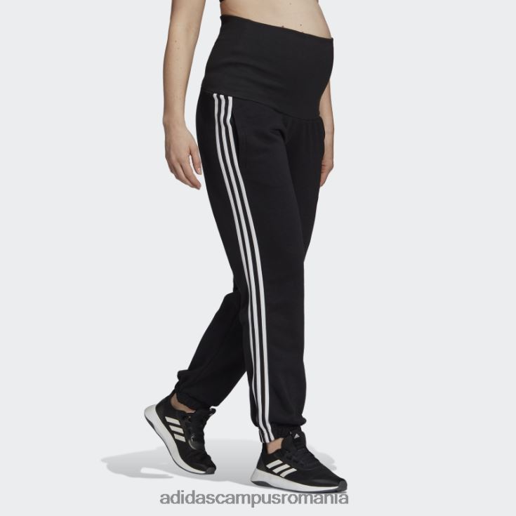 adidas campus romania pantaloni negri din bumbac cu 3 dungi (maternitate) femei alb negru J266N22675