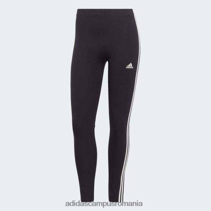 adidas campus romania pantaloni negri din jerseu cu 3 dungi cu talie înaltă adidas femei alb negru J266N22235