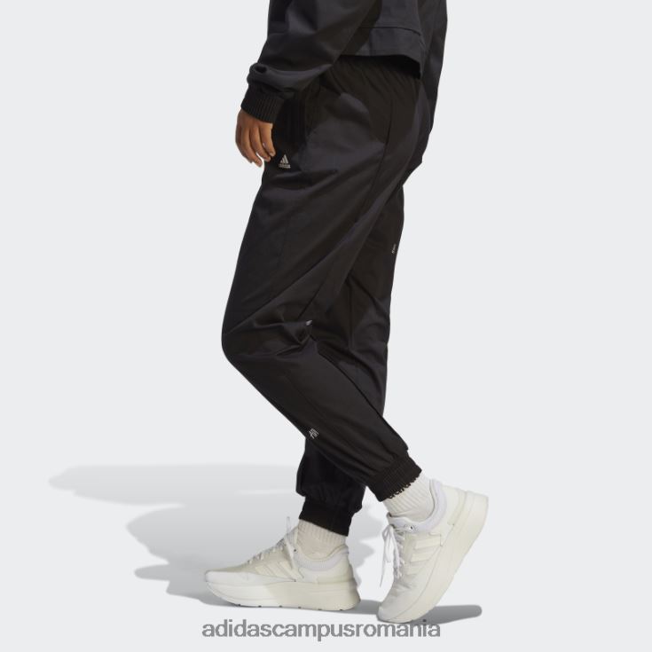 adidas campus romania pantaloni negri largi, cu grafică inspirată de cristale vindecătoare femei alb negru J266N28974