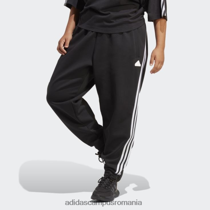 adidas campus romania pantaloni obișnuiți cu 3 dungi (plus mărime) femei negru J266N22435