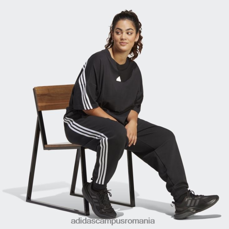 adidas campus romania pantaloni obișnuiți cu 3 dungi (plus mărime) femei negru J266N22435