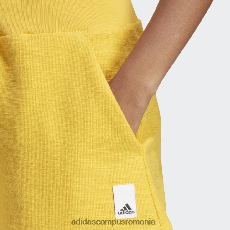 adidas campus romania pantaloni scurți aurii lounge terry loop femei aur J266N29605