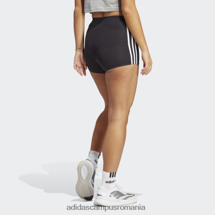 adidas campus romania pantaloni scurți cu 3 dungi din jerseu simplu, negru adidas femei alb negru J266N216896