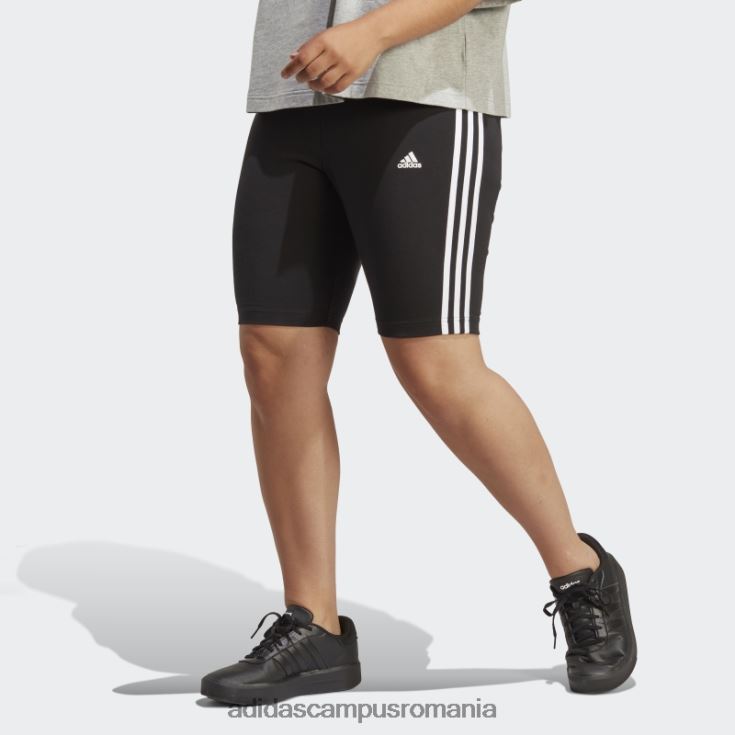adidas campus romania pantaloni scurți de biciclete cu 3 dungi (plus mărime) alb fashion femei alb negru J266N29874