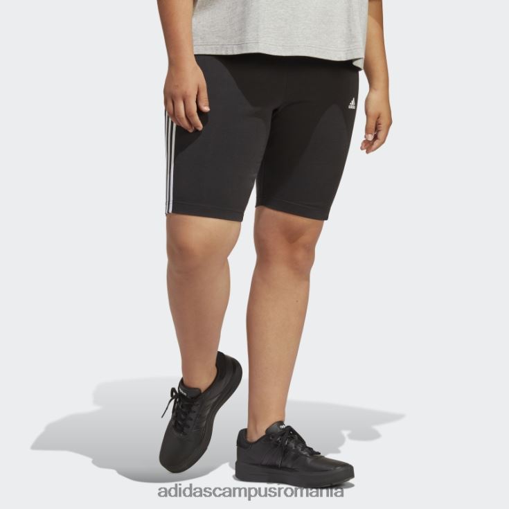 adidas campus romania pantaloni scurți de biciclete cu 3 dungi (plus mărime) alb fashion femei alb negru J266N29874