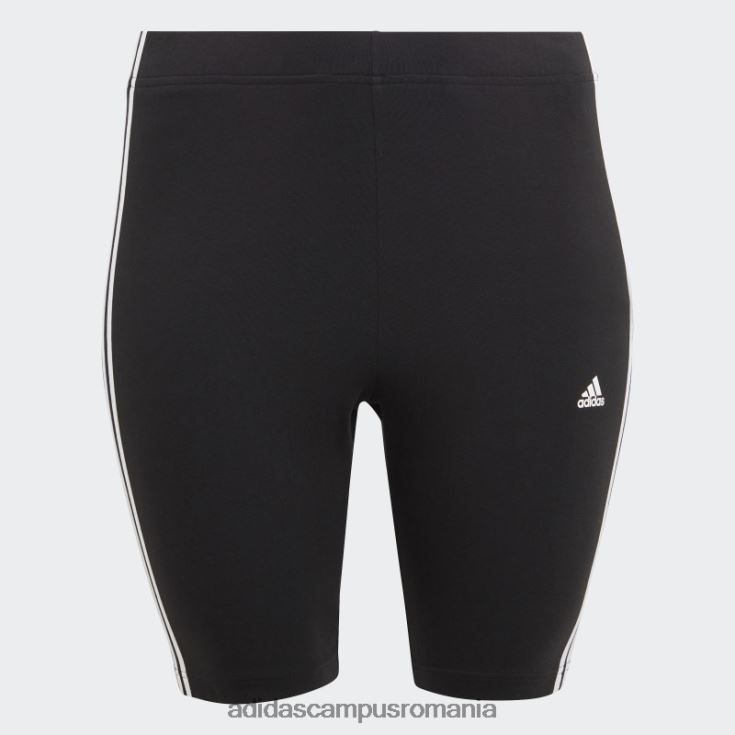 adidas campus romania pantaloni scurți de biciclete cu 3 dungi (plus mărime) alb fashion femei alb negru J266N29874