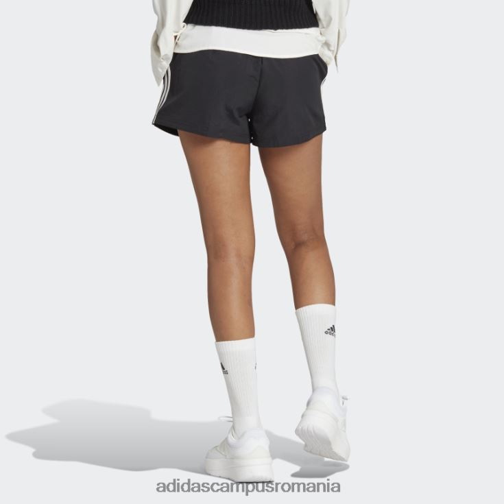 adidas campus romania pantaloni scurți țesuți cu 3 dungi alb femei alb negru J266N22333
