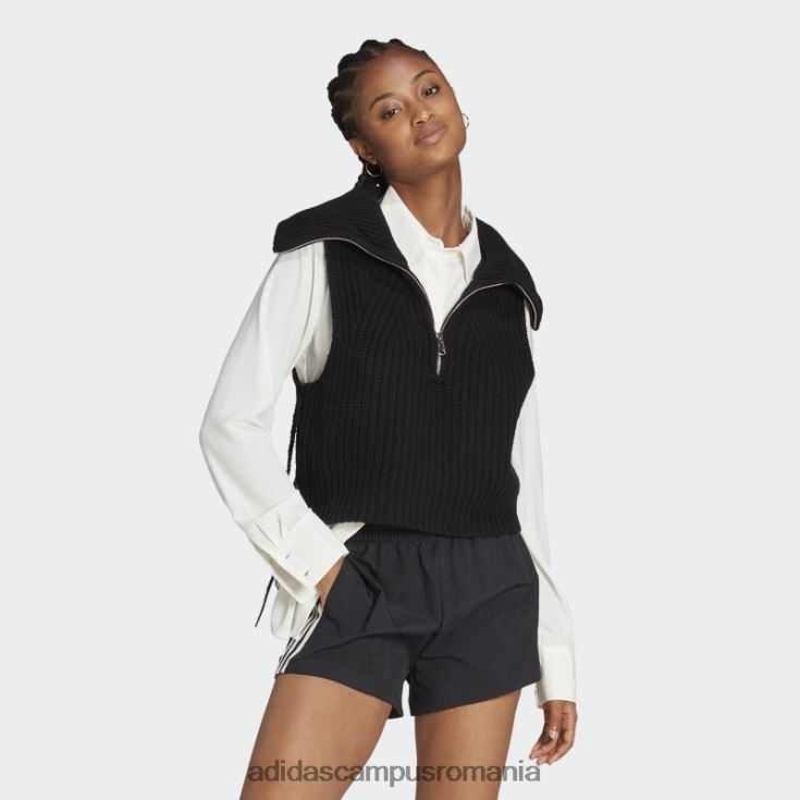 adidas campus romania pantaloni scurți țesuți cu 3 dungi alb femei alb negru J266N22333