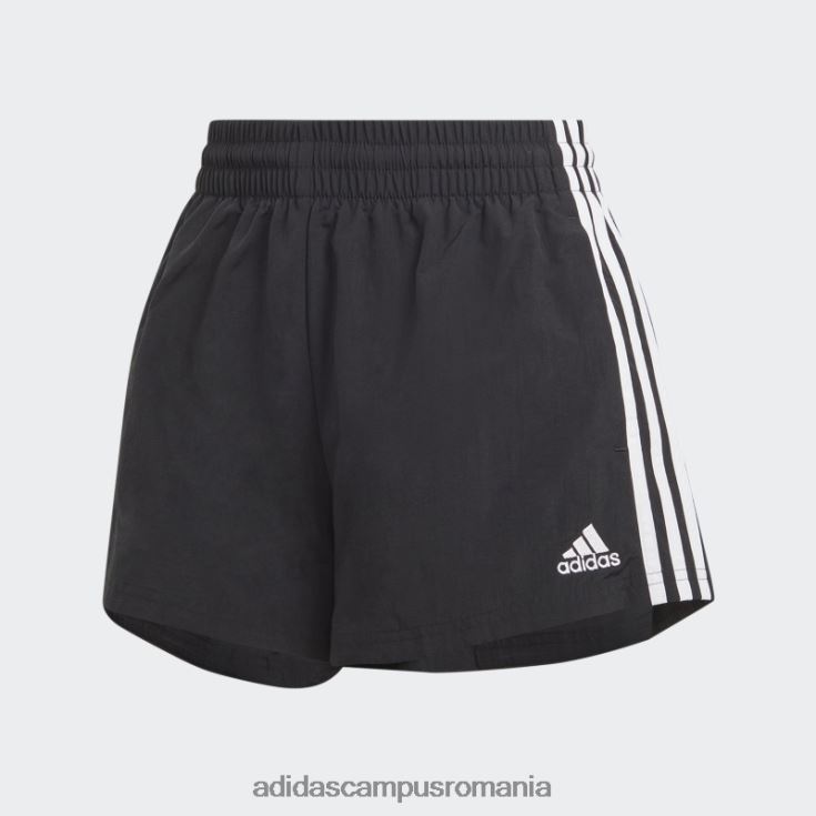 adidas campus romania pantaloni scurți țesuți cu 3 dungi alb femei alb negru J266N22333