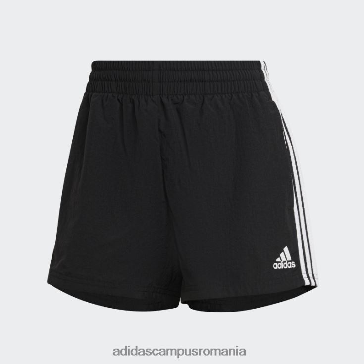adidas campus romania pantaloni scurți țesuți cu 3 dungi negre (loose fit) adidas femei alb negru J266N210227