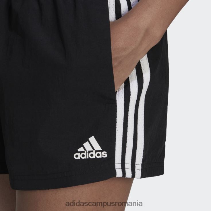 adidas campus romania pantaloni scurți țesuți cu 3 dungi negre (loose fit) adidas femei alb negru J266N210227