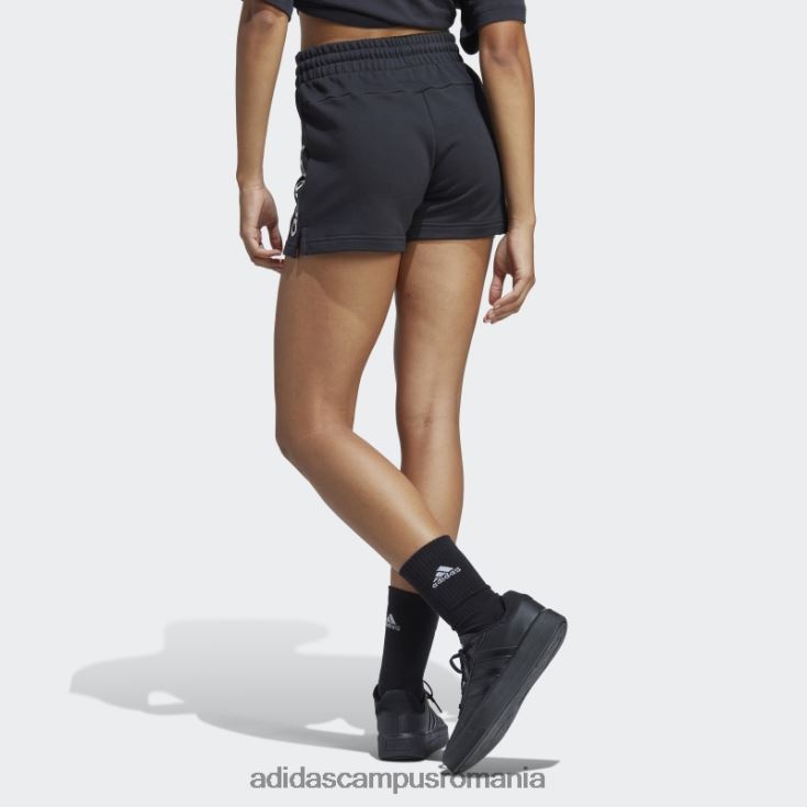 adidas campus romania pantaloni scurți liniar french terry esențiali alb fashion femei alb negru J266N29175