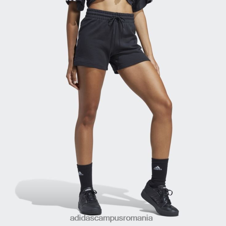 adidas campus romania pantaloni scurți liniar french terry esențiali alb fashion femei alb negru J266N29175