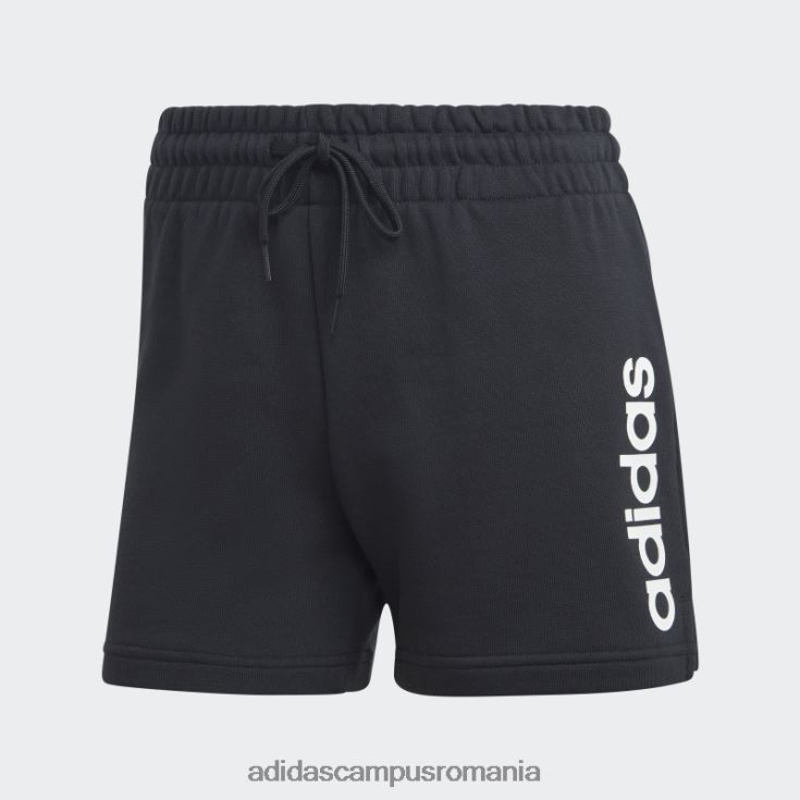adidas campus romania pantaloni scurți liniar french terry esențiali alb fashion femei alb negru J266N29175