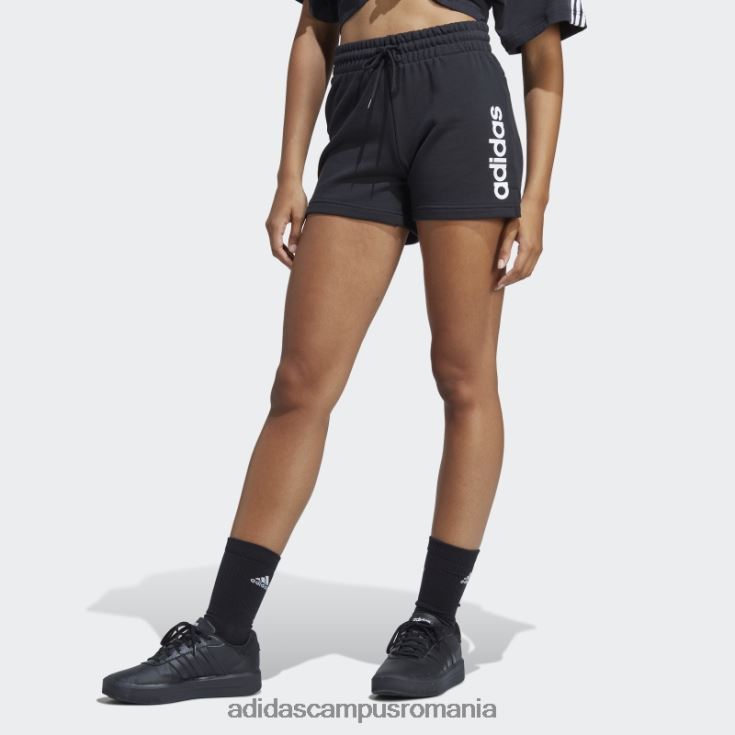 adidas campus romania pantaloni scurți liniar french terry essentials alb femei alb negru J266N216951