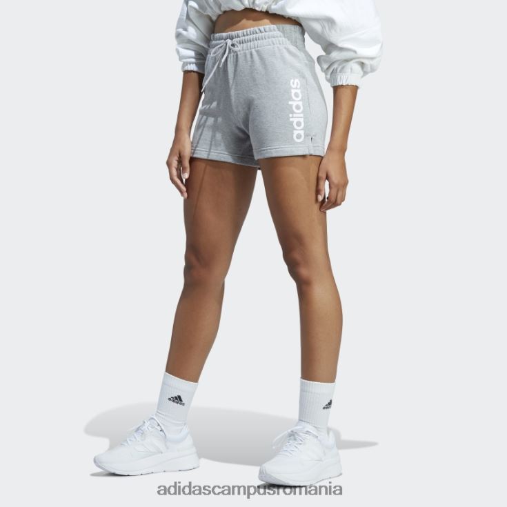 adidas campus romania pantaloni scurți liniar french terry essentials gri mediu femei gri mediu/alb J266N29454