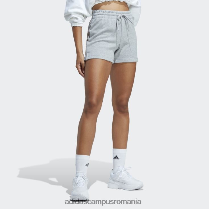 adidas campus romania pantaloni scurți liniar french terry essentials gri mediu femei gri mediu/alb J266N29454