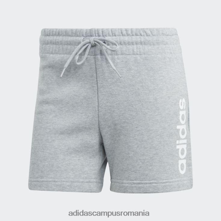 adidas campus romania pantaloni scurți liniar french terry essentials gri mediu femei gri mediu/alb J266N29454