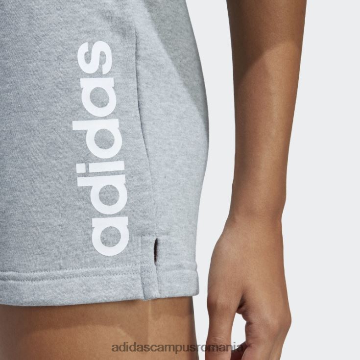 adidas campus romania pantaloni scurți liniar french terry essentials gri mediu femei gri mediu/alb J266N29454