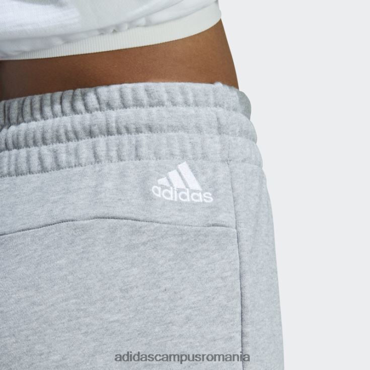 adidas campus romania pantaloni scurți liniar french terry essentials gri mediu femei gri mediu/alb J266N29454