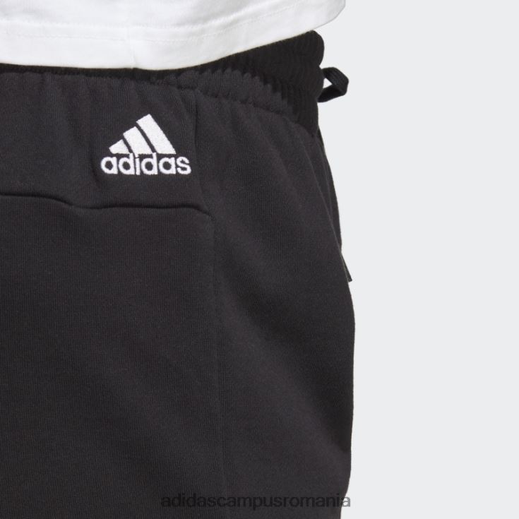 adidas campus romania pantaloni scurți negri essentials lineari din țesătură franțuzească (mărime plus) femei alb negru J266N217363