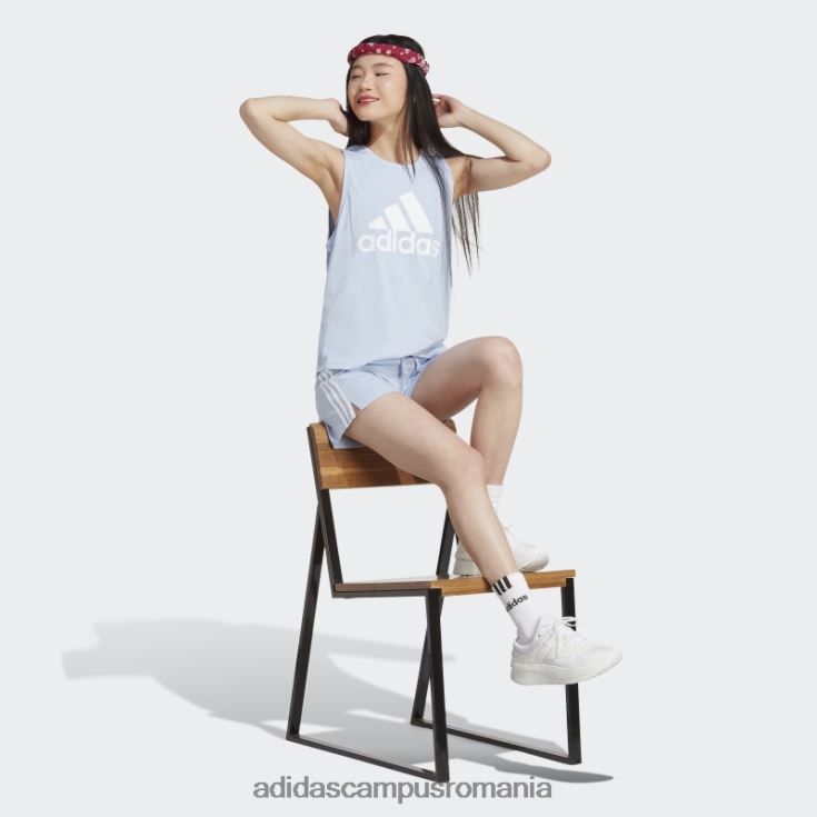 adidas campus romania pantaloni scurți slim cu 3 dungi esențiali albastru zori femei albastru zori/alb J266N29463