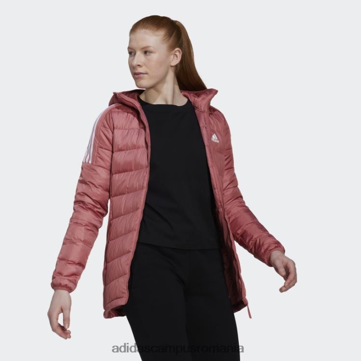 adidas campus romania parka cu glugă din puf deschis de culoare roșie femei roșu J266N217054