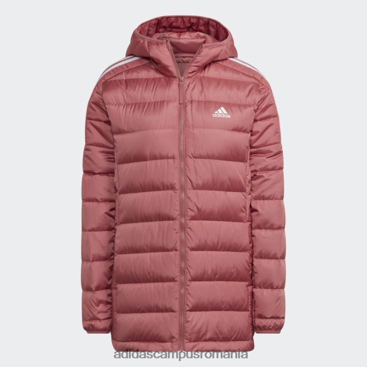 adidas campus romania parka cu glugă din puf deschis de culoare roșie femei roșu J266N217054