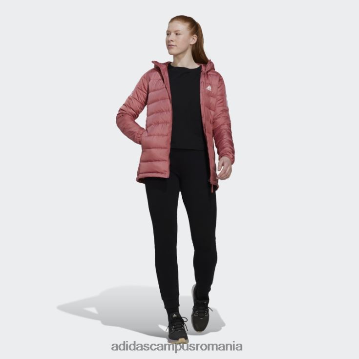 adidas campus romania parka cu glugă din puf deschis de culoare roșie femei roșu J266N217054