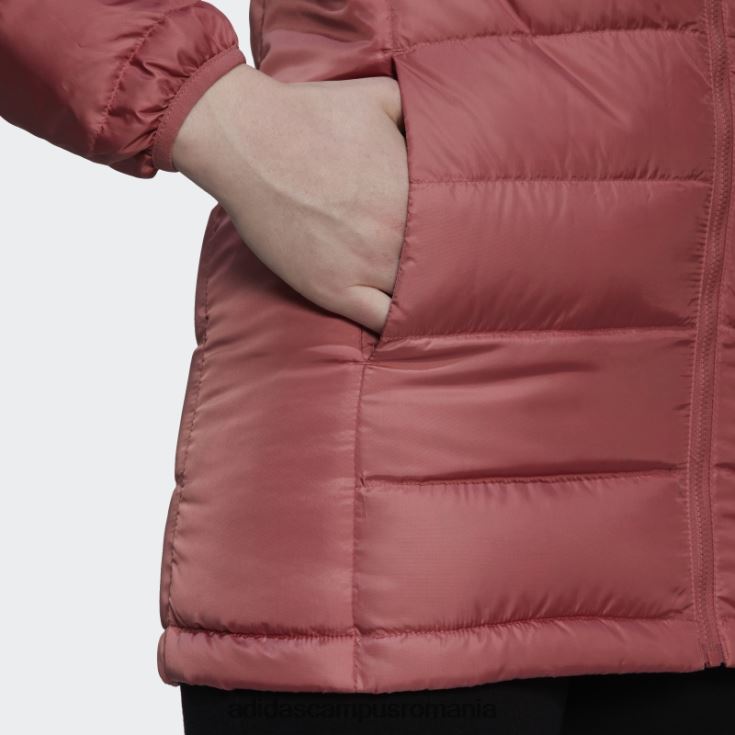 adidas campus romania parka cu glugă din puf deschis de culoare roșie femei roșu J266N217054