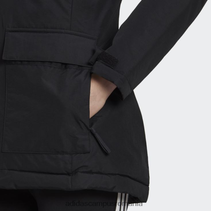 adidas campus romania parka elegantă, neagră, cu glugă femei negru J266N210463