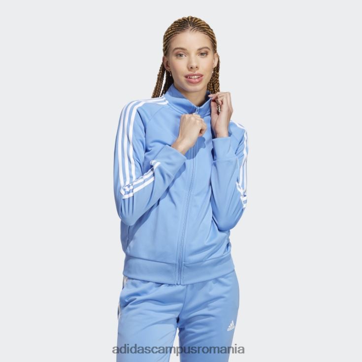 adidas campus romania primegreen essentials warm-up jachetă subțire cu 3 dungi albastru femei albastru alb J266N29704