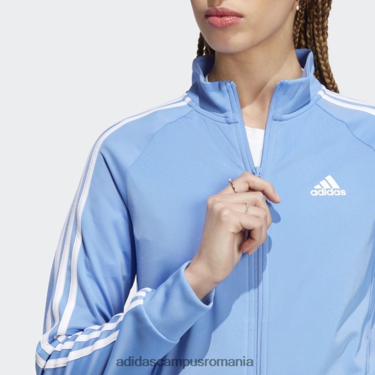 adidas campus romania primegreen essentials warm-up jachetă subțire cu 3 dungi albastru femei albastru alb J266N29704