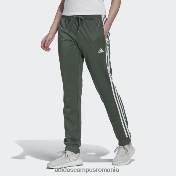 adidas campus romania primegreen essentials warm-up pantaloni subțiri conici cu 3 dungi adidas oxid verde femei oxid verde/alb J266N210296