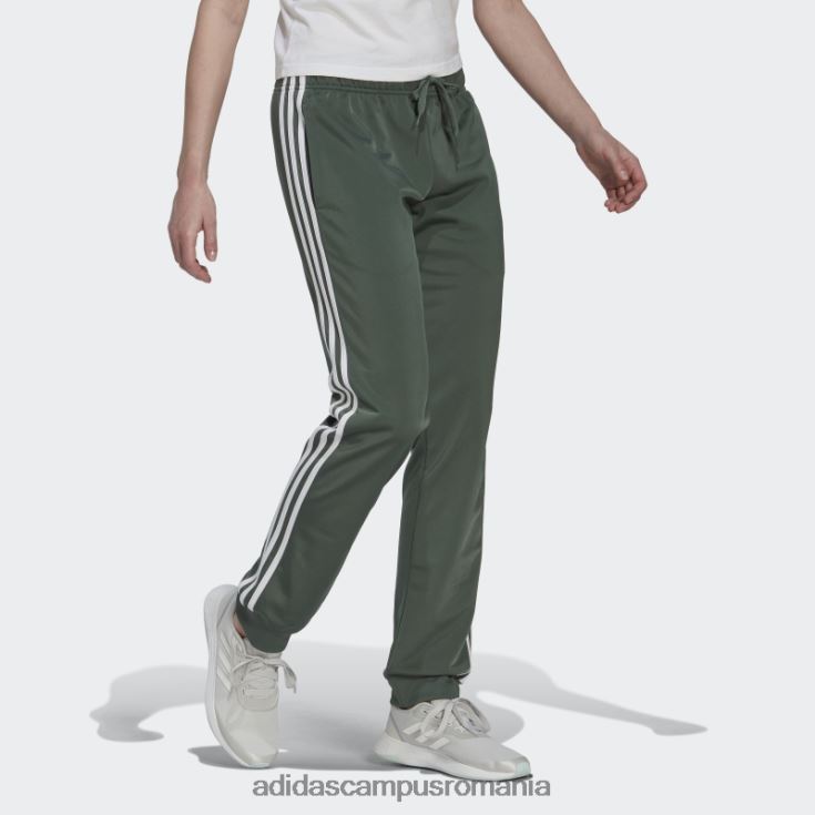 adidas campus romania primegreen essentials warm-up pantaloni subțiri conici cu 3 dungi adidas oxid verde femei oxid verde/alb J266N210296