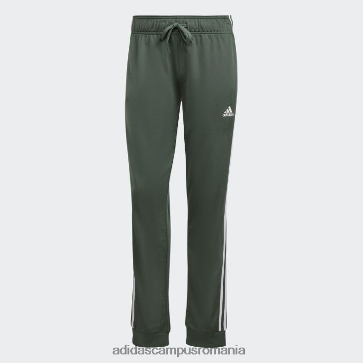 adidas campus romania primegreen essentials warm-up pantaloni subțiri conici cu 3 dungi adidas oxid verde femei oxid verde/alb J266N210296