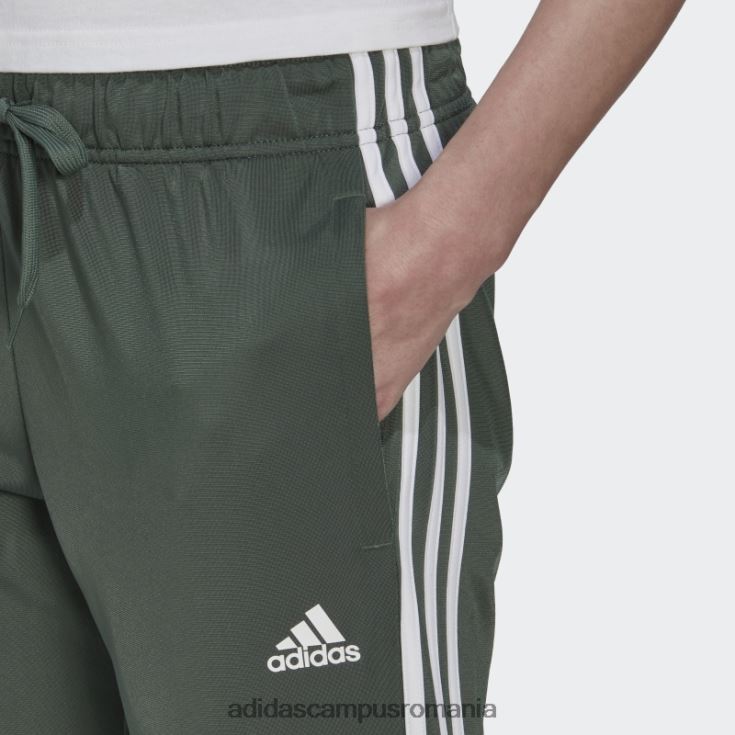 adidas campus romania primegreen essentials warm-up pantaloni subțiri conici cu 3 dungi adidas oxid verde femei oxid verde/alb J266N210296